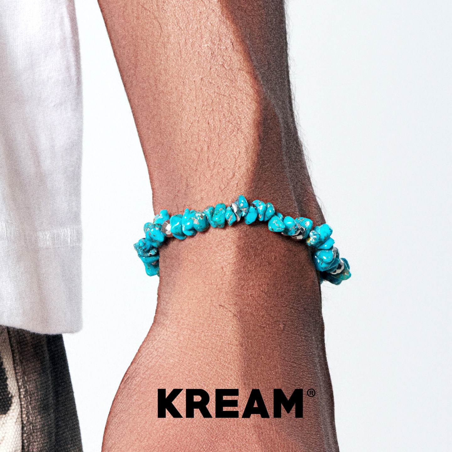 KREAM 原创不规则绿松石串珠手链男女同款弹力可调节欧美潮流手串