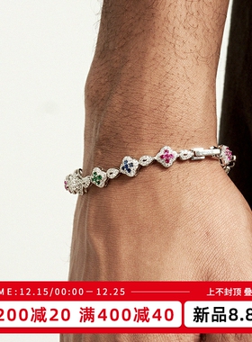 KREAM 彩色锆石手链男嘻哈女欧美潮流小众高级感