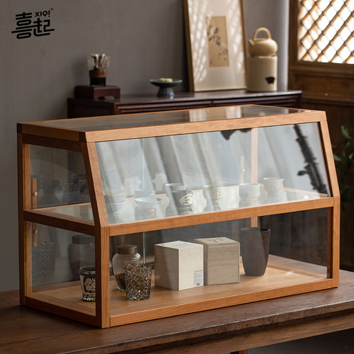 实木透明面包柜展示柜 桌面商用玻璃柜 吧台蛋糕烘焙饰品中岛柜
