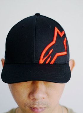 A星Alpinestars机车摩托车黑色撞色棒球帽鸭舌帽子