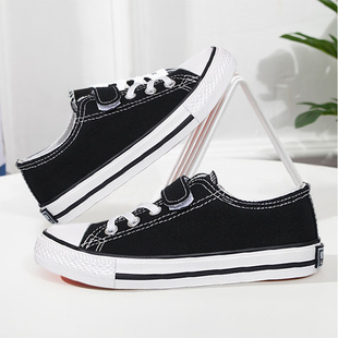 韩版时尚儿童帆布鞋简约百搭学生休闲鞋大码童鞋软底板鞋透气单鞋