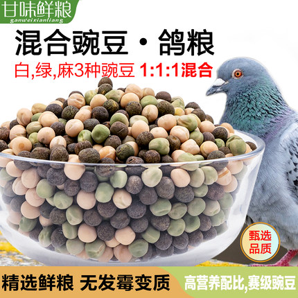鸽粮混合豌豆粒优质精品新鲜鸽粮麻豌豆白10斤20斤50斤赛鸽子饲料