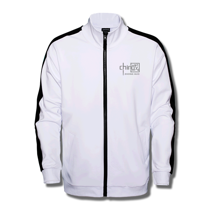 我爱中国男篮China国庆运动拼接训练外套大码宽松开衫立领卫衣潮