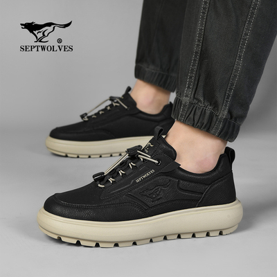 七匹狼男德训鞋厚底复古正品