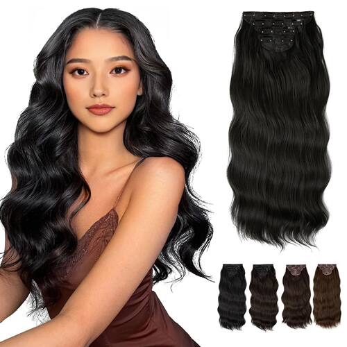 SARLA 22 Inch Synthetic Clip In Hair Extensions 4Pcs/Set Lon