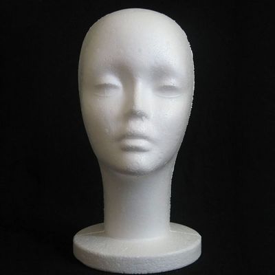 Female Styrofoam Mannequin Manikin Head Model Foam Wig Hair