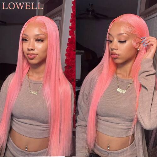 Pink Lace Front Wig Human Hair For Women 13x4 Hd Lace Fronta