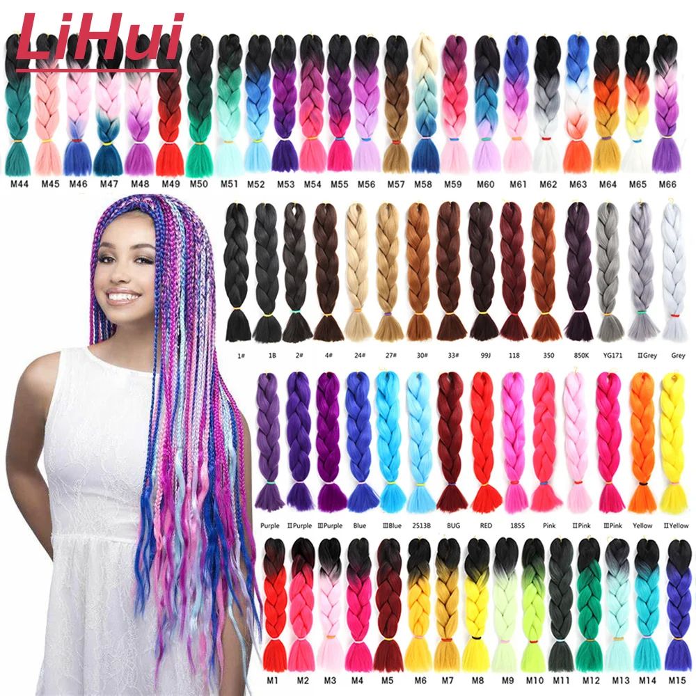 Lihui 24 Inches Jumbo Braid Synthetic Braiding Hair Ombre Ju