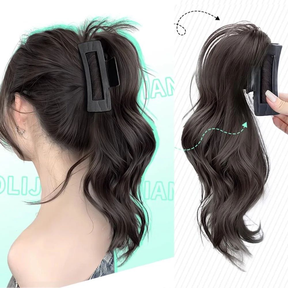 synthetic wig Y2K Hotties Girls Long Fluffy Curly High Ponyt