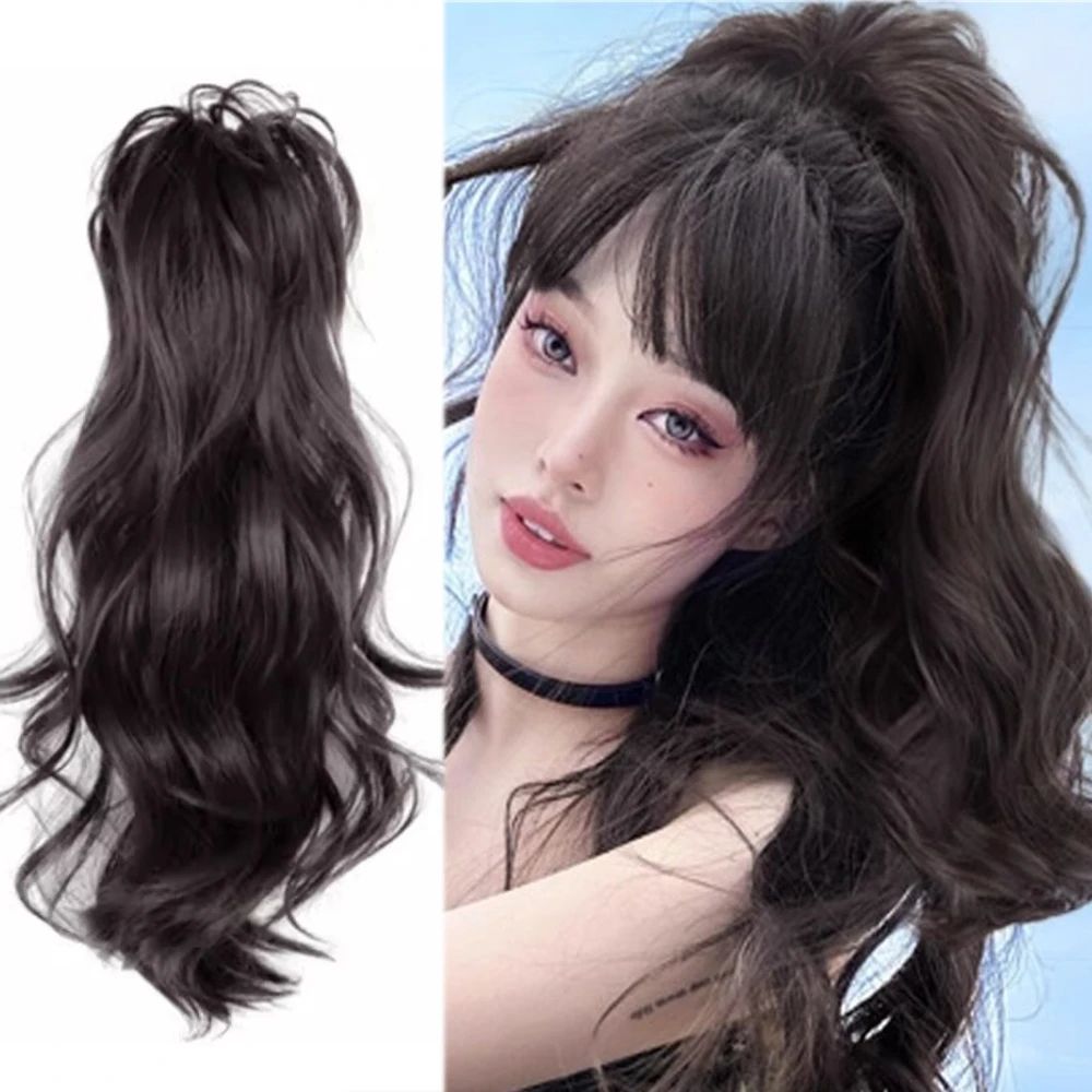 synthetic wig 40cm Princess Girls Fluffy Wavy High Ponytail