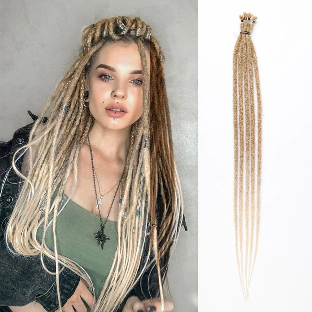 24 Inch Synthetic Dreadlock Extensions 5 Strands Hippie Drea
