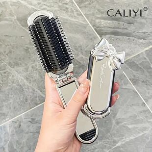 CALIYI 1PCS Folding Mini Pocket Hair Comb with Mirror Portab