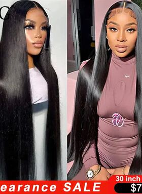 13x6 13x4 HD Transparent Lace Front Human Hair Wigs Pre Pluc