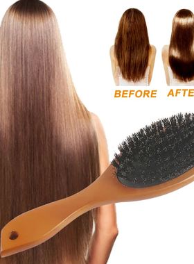 Natural Boar Bristle Brush Comb Anti-Static Oval Hairdressin