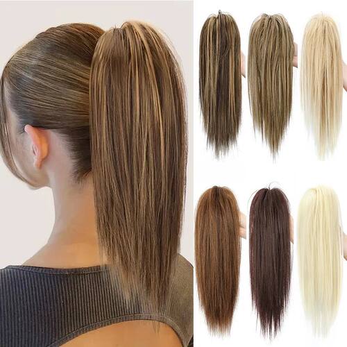 14Inch Synthetic Short Straight Ponytail Hair Extension Fluf