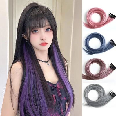 Ear-Hanging Highlight Hair Coloring Strips Women's Long Hair