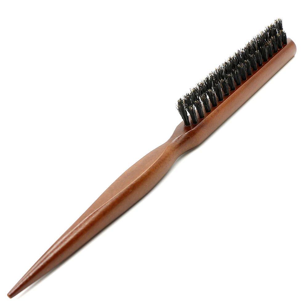 Natural Boar Bristle Hair Fluffy Comb Wood Handle Hair Brush
