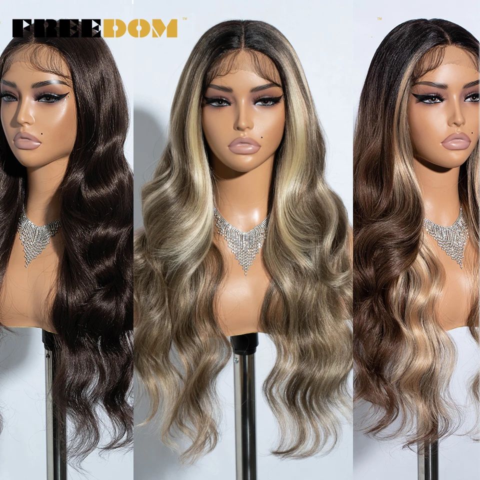 FREEDOM Synthetic Lace Front Wigs For Women  26“ Highlight
