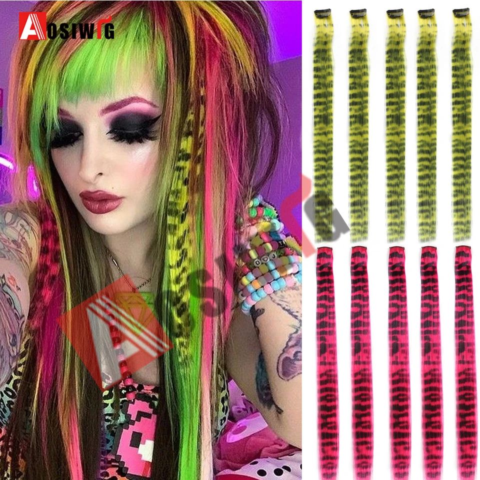5PC Synthetic Feather Hair Extensions With Clips Heat Resist