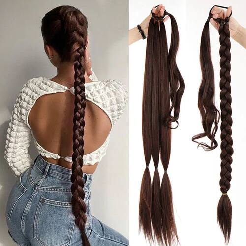 Synthetic Ponytail Long Straight Wig  Extensions Boxing Brai