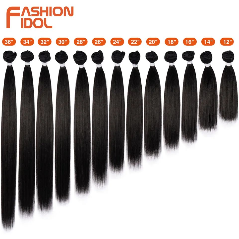 24 30 Inch Yaki Straight Hair Synthetic Ombre Blonde Colorfu