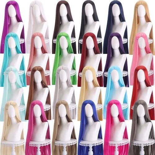 Long Straight Cosplay Wig 100cm Centre Parting Central Split