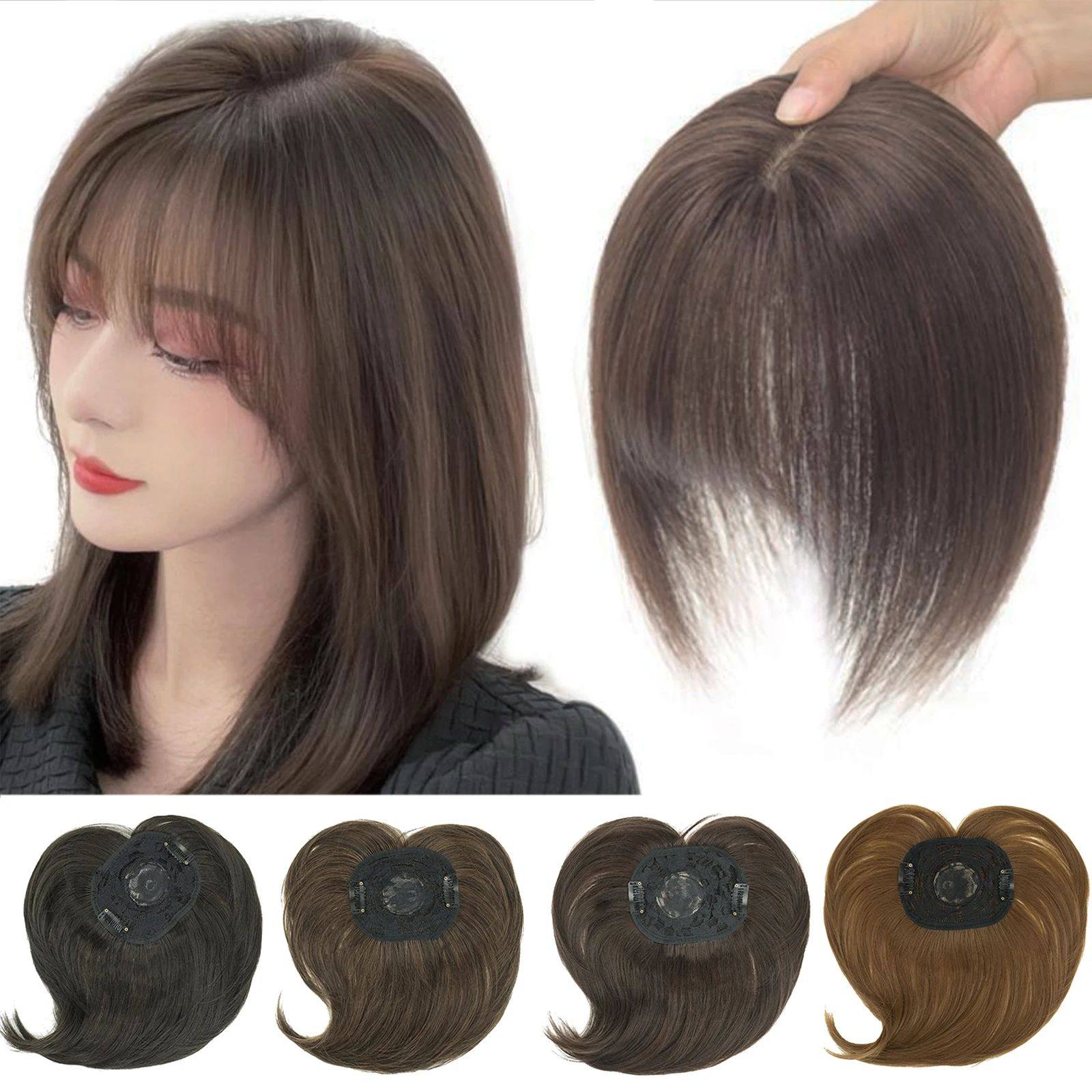 Soowee Synthetic Hair Topper With Bangs Invisible 3D Hair To