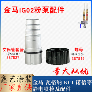 金马粉泵文氏管套管IG02文丘里管外套护套螺母外套Opt粉芯锁紧帽