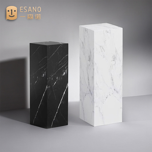 岩板底座摆台客厅玄关电视柜旁落地摆件展示台摆台石柱石墩