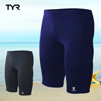 TYR rắn màu đào tạo quần bơi nam năm quần chống nắng kháng khuẩn bó sát châu Âu và Mỹ thể thao bền spa bơi dài đến đầu gối - Nam bơi đầm quần tắm nam
