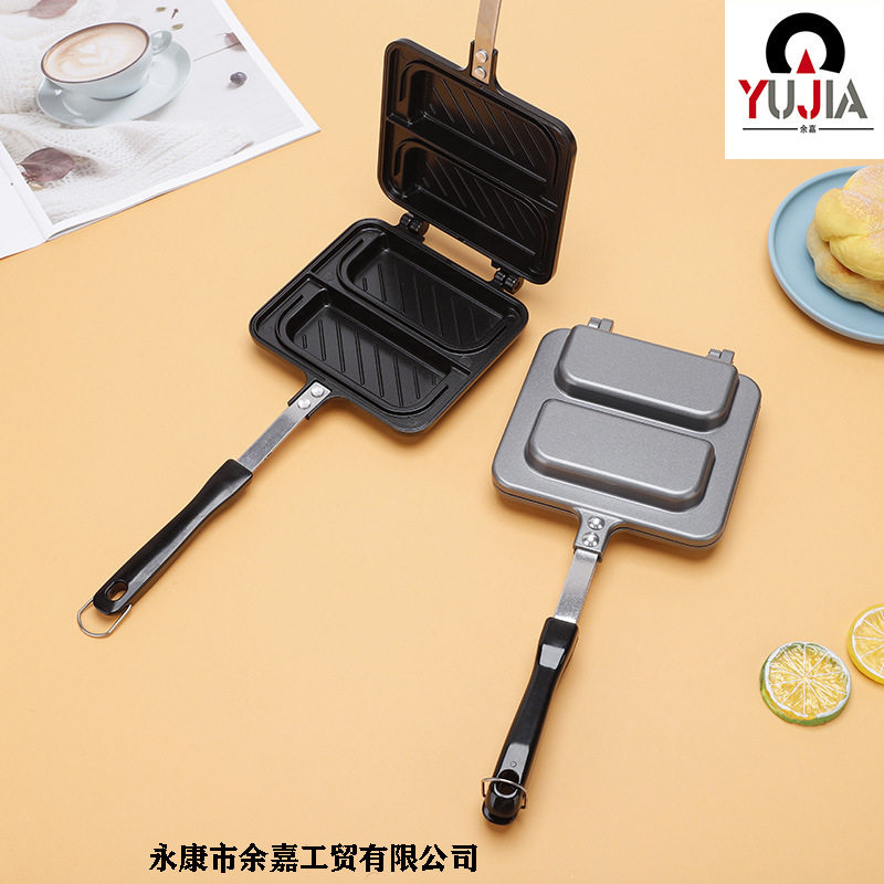章丘外贸直销家用可拆卸小三明治夹具吐司面包双胞胎小贝壳烤盘批