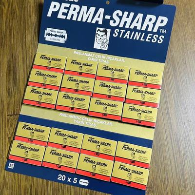 Gillette吉列俄罗斯进口双面修眉剃须刀片双刃手动剃须刀刀片5片