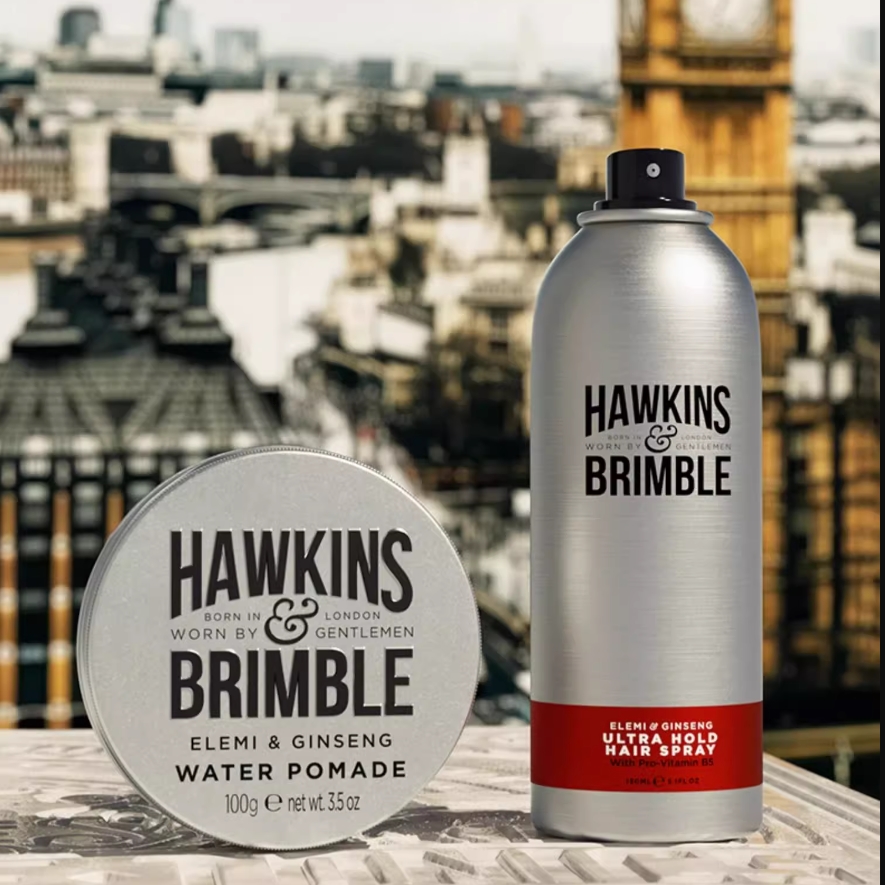 HAWKINS霍金斯小银罐水基发油 发胶定型喷雾套装礼盒发蜡复古造型