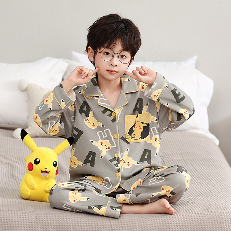 儿童睡衣秋冬季纯棉长袖中大童男孩2025新款青少年男童家居服秋款