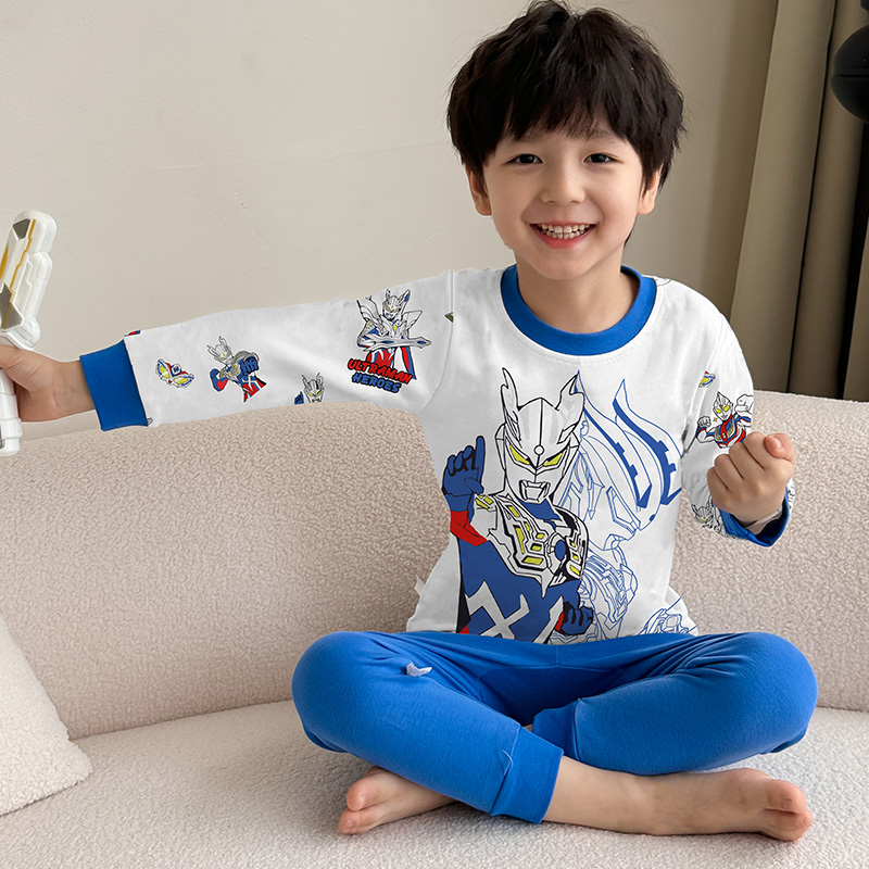 儿童保暖内衣套装纯棉男童秋衣秋裤奥特曼小男孩睡衣宝宝线衣线裤