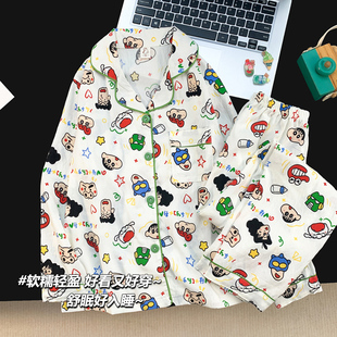 蜡笔小新儿童睡衣长袖公主风2025新款女童秋款小女孩春秋季家居服