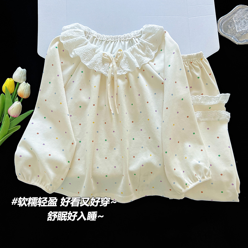 2025新款女童睡衣春秋季纯棉长袖薄款儿童宝宝女孩洋气秋款家居服