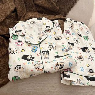 蜡笔小新儿童睡衣女宝短袖夏天女孩2025新款夏季公主风女童家居服