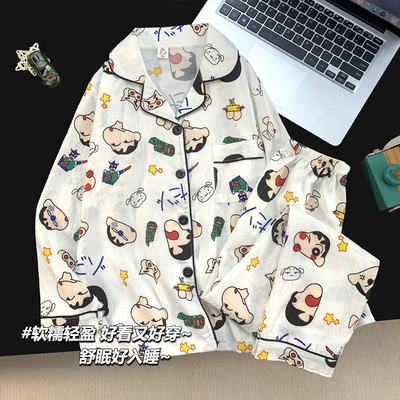 蜡笔小新儿童睡衣长袖公主风2025新款女童秋款小女孩春秋季家居服