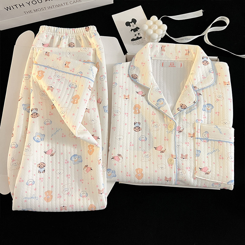 秋冬季双层保暖儿童可爱卡通睡衣女空气棉夹层长袖学生家居服套装,童装/婴儿装/亲子装,家居服套装,淘宝优惠券,粉丝福利购,淘宝优惠卷