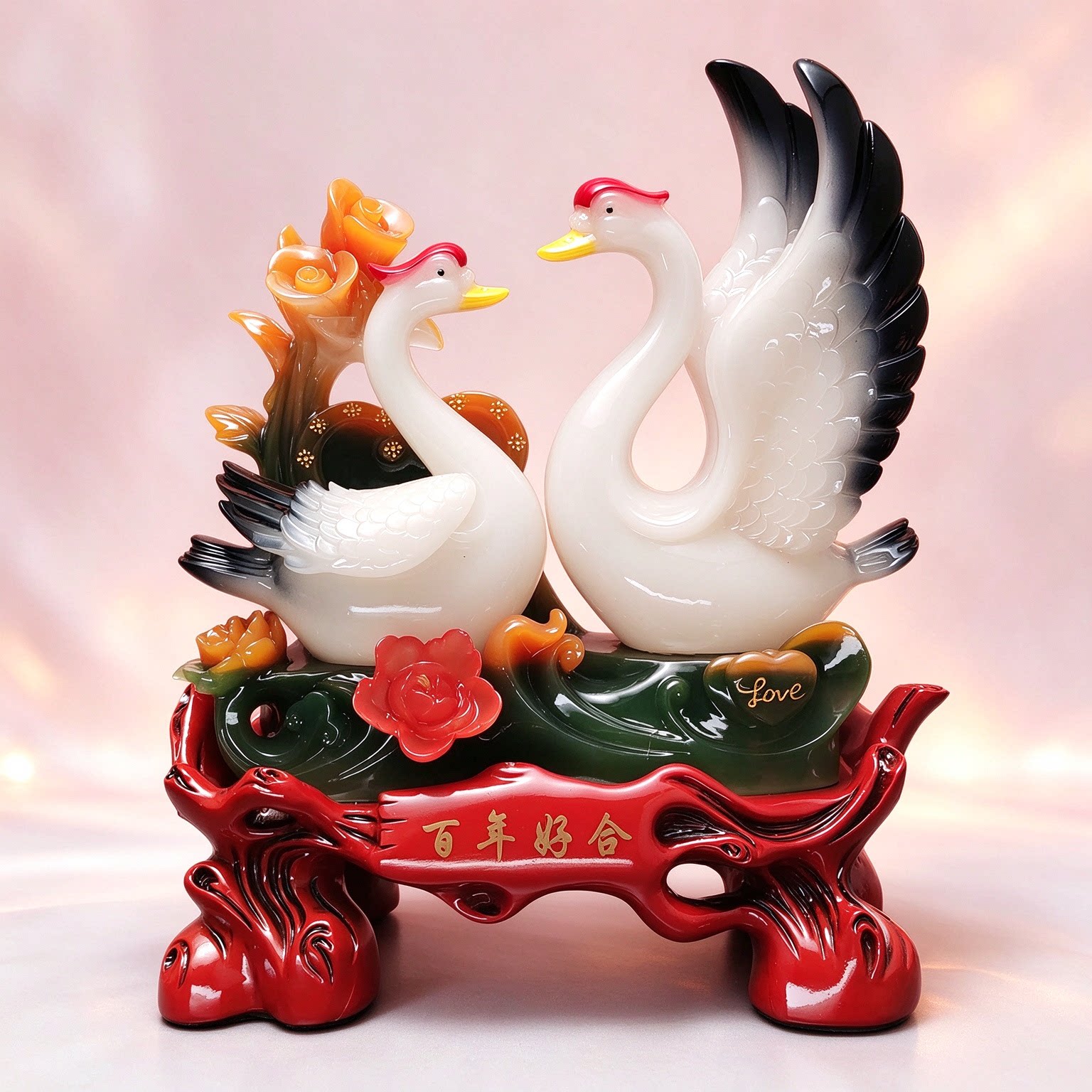 天鹅摆件一对结婚礼物创意家居装饰品客厅婚房摆设送闺蜜朋友礼品