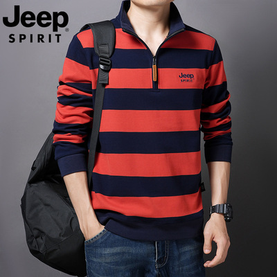 JEEP吉普半拉链纯棉秋季新款卫衣