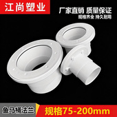 PVC6寸高密度养殖防雨布帆布池排水口法兰盘接头地漏过滤网防逃跑