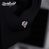 Shinma 紫心魅魔 细针锆石十字星星耳钉耳骨钉超闪甜美宗教风