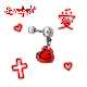 Shinma 十字契约 钛钢红色爱心挂坠锆石耳钉耳骨钉亚比甜美耳饰