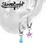 136钛合金锆石吊坠挂坠耳环 Shinma 星星水滴菱形可爱土酷耳饰