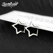 Shinma 星镜 直针五角星亚比甜酷星星钛合金耳环耳骨环耳圈