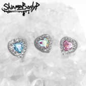 ShinmaF 136钛合金内螺纹爱心锆石设计感高级甜美可爱耳骨钉耳钉