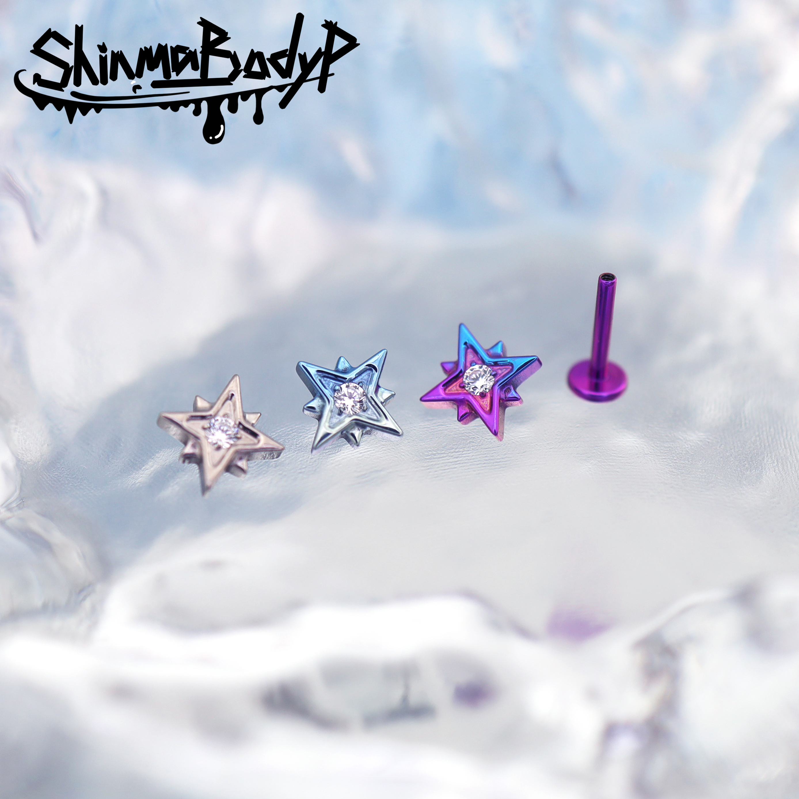 SHINMAF-136改色唇钉锆石