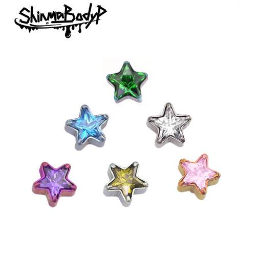 ShinmaF-136星星锆石唇钉耳钉